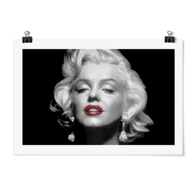 Tableaux vintage Marilyn aux lèvres rouges