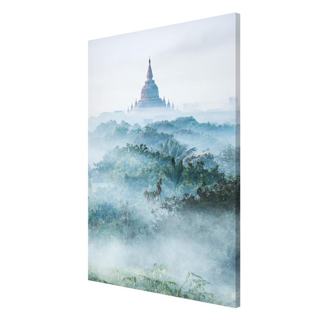 Tableaux arbres Brouillard matinal sur la jungle de Bagan
