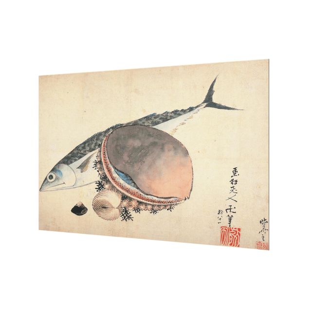 Copie tableaux Katsushika Hokusai - Maquereau et coquillages