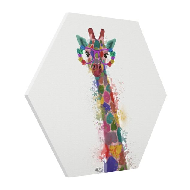 Tableaux animaux Taches arc-en-ciel Trio de Girafe
