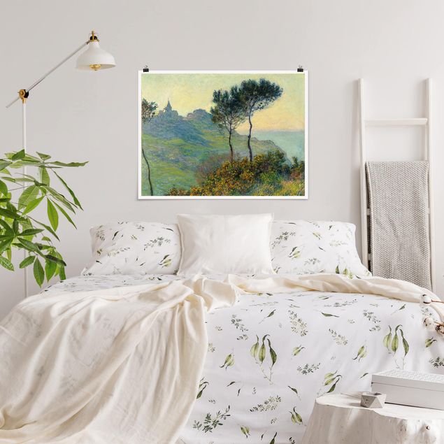 Toile impressionniste Claude Monet - L'église de Varengeville au soleil couchant