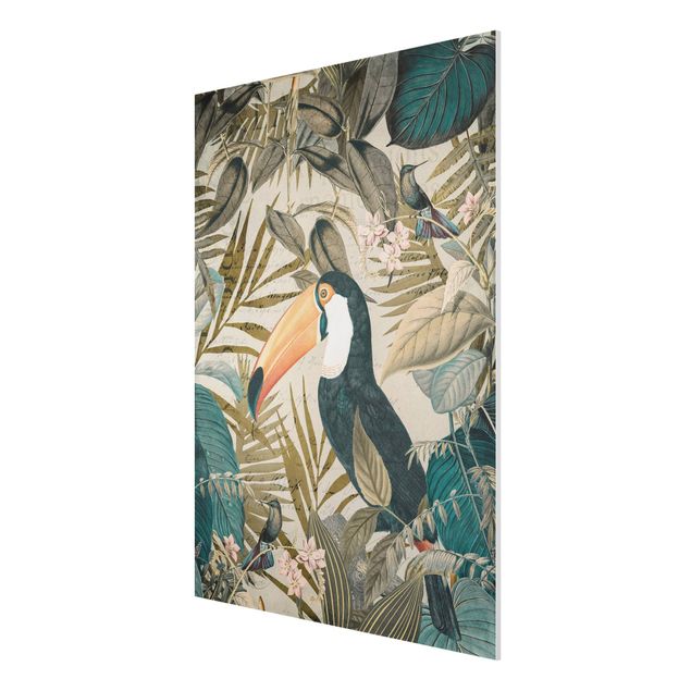 Tableaux modernes Collage vintage - Toucan dans la jungle
