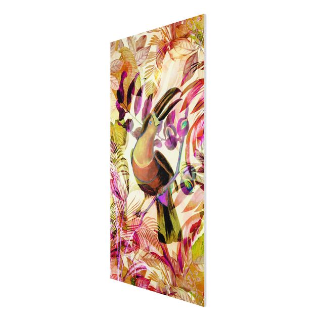 Tableau fleurs Collage coloré - Toucan