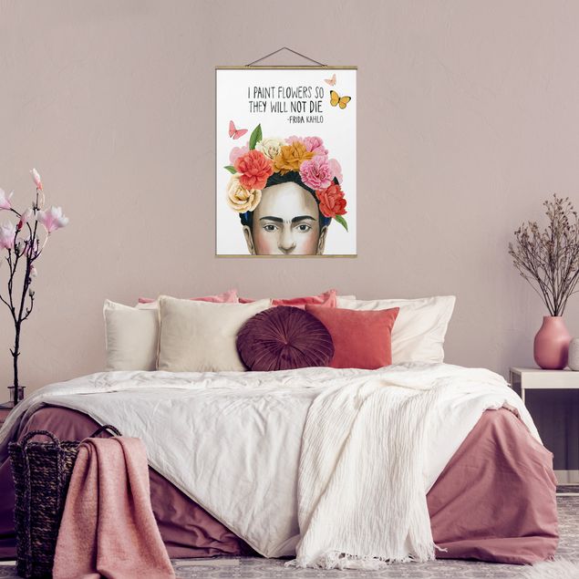 Tableau moderne Pensées de Frida - Fleurs
