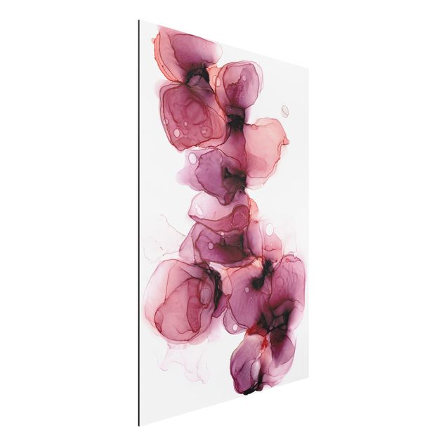 Déco mur cuisine Fleurs sauvages en violet et or