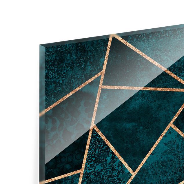Fond de hotte - Dark Turquoise With Gold