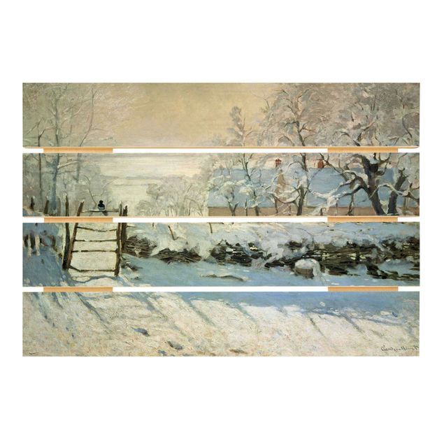 Tableaux en bois avec paysage Claude Monet - La pie