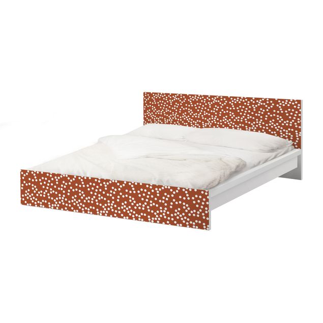 Papier adhésif pour meuble IKEA - Malm lit 140x200cm - Aboriginal Dot Pattern Brown