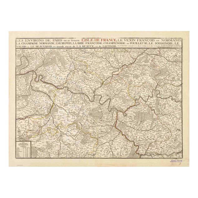 Fonds de hotte - Vintage Map France - Format paysage 4:3