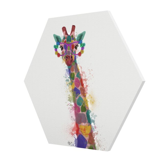 Tableaux multicolore Taches arc-en-ciel Trio de Girafe