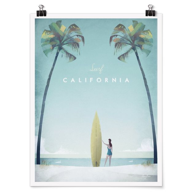 Tableau bord de mer Poster de voyage - Californie