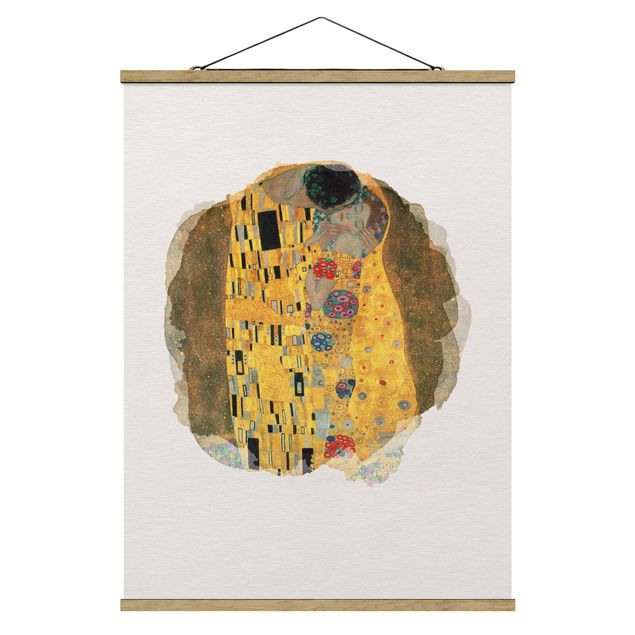 Tableau moderne Aquarelles - Gustav Klimt - Le baiser