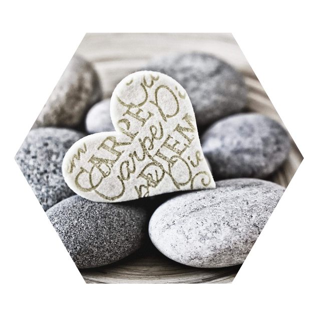 Forex tableau Carpe Diem Coeur avec pierres