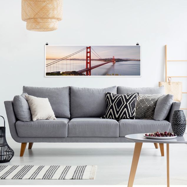 Poster villes Golden Gate Bridge à San Francisco
