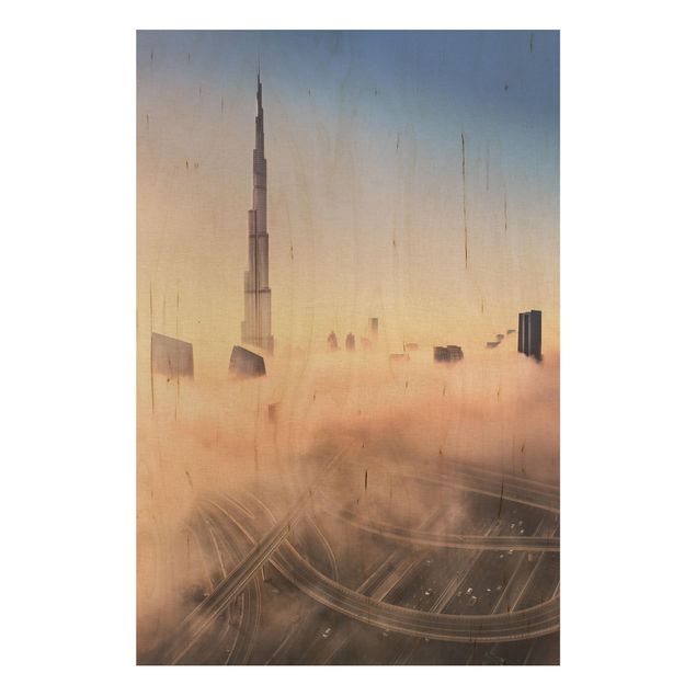 Déco mur cuisine Silhouette urbaine céleste de Dubaï