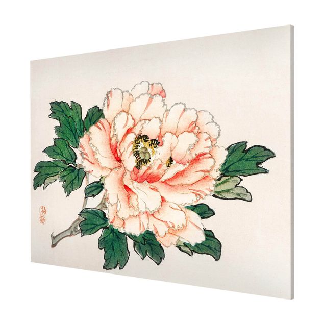 Tableaux fleurs Dessin vintage asiatique Chrysanthème rose