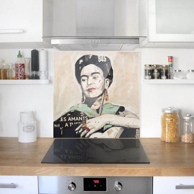 crédence cuisine en verre Frida Kahlo - Collage No.4