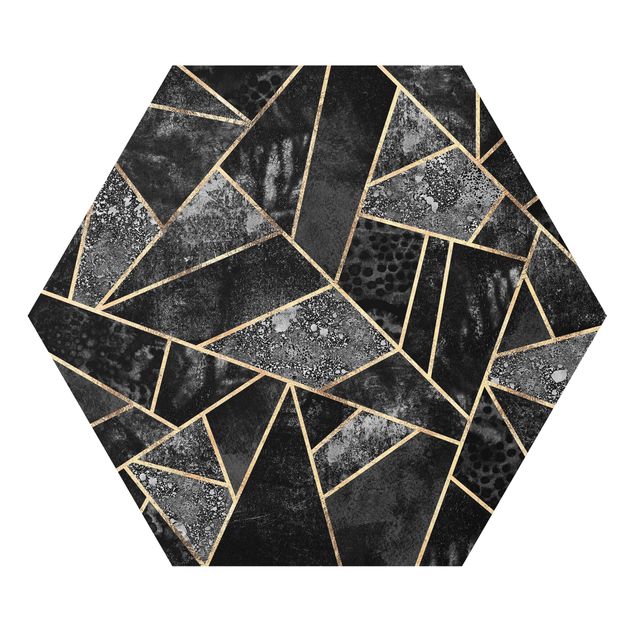 Tableau noir Triangles gris dorés