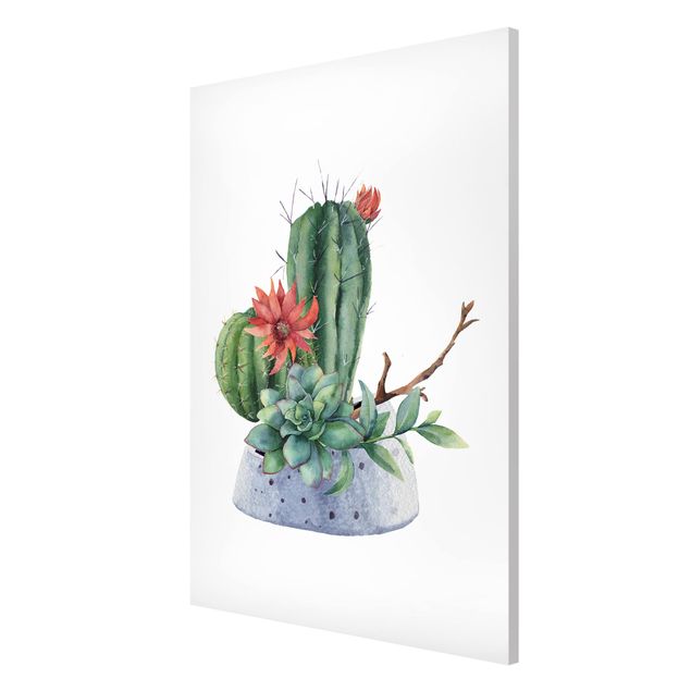 Tableau moderne Illustration de cactus à l'aquarelle