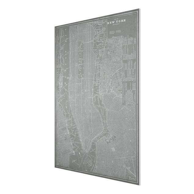 Tableau carte du monde Tableau Vintage New York Manhattan