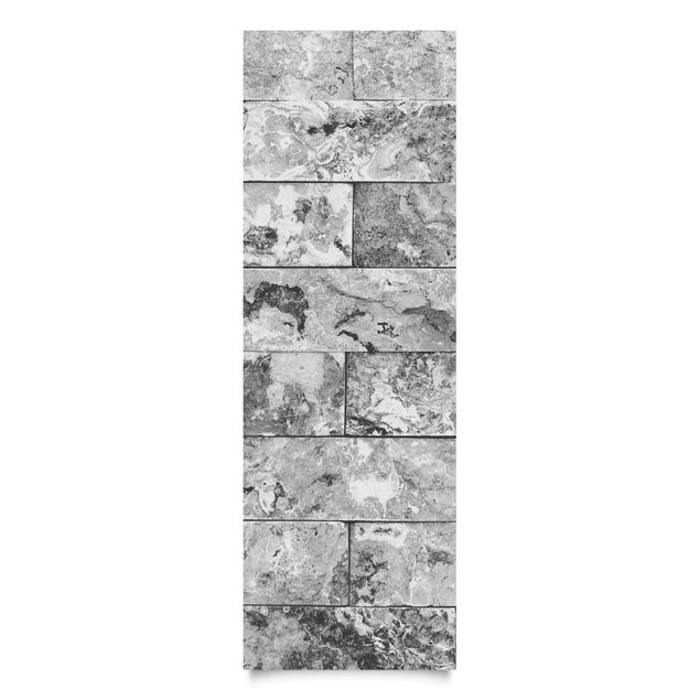 Adhésif meuble gris Mur de pierres naturelles en marbre gris