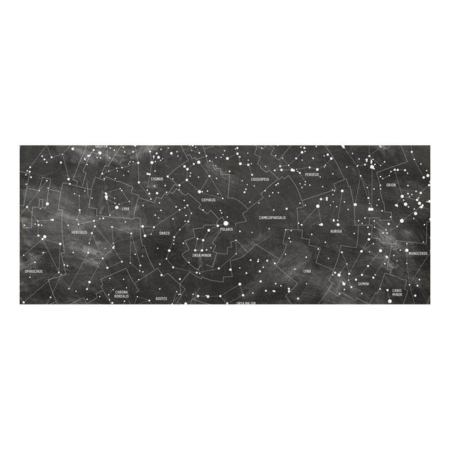 Tableaux noir et blanc Carte des constellations aspect tableau noir