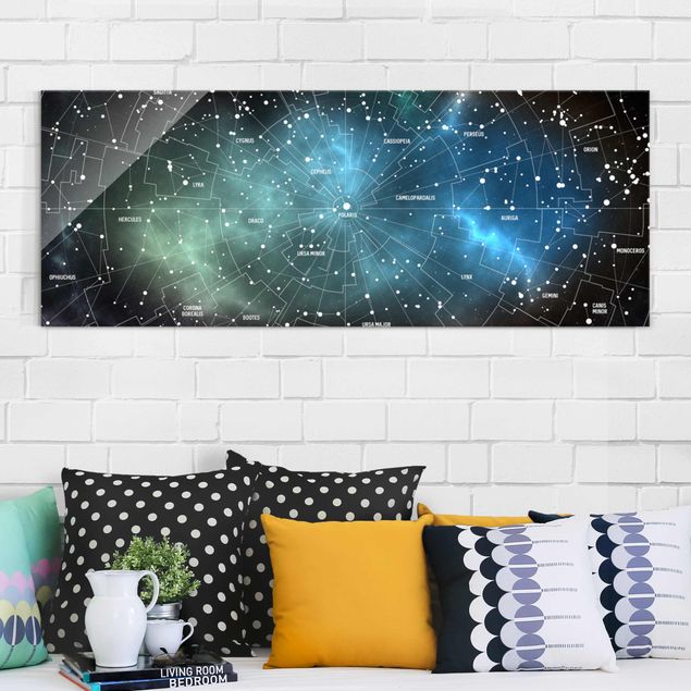 Déco mur cuisine Carte des Constellations Stellaires Nébuleuse Galactique