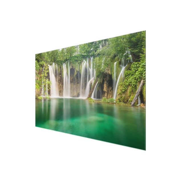 Tableau verre paysage Chute d'eau Plitvice Lakes