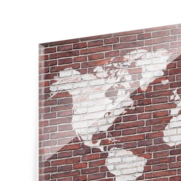 Tableau en verre - Brick World Map