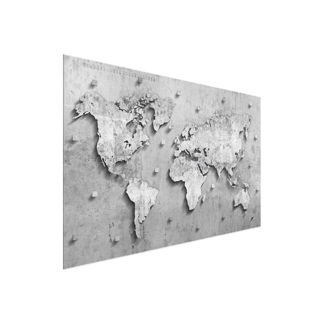 Tableau ville Carte du monde en béton