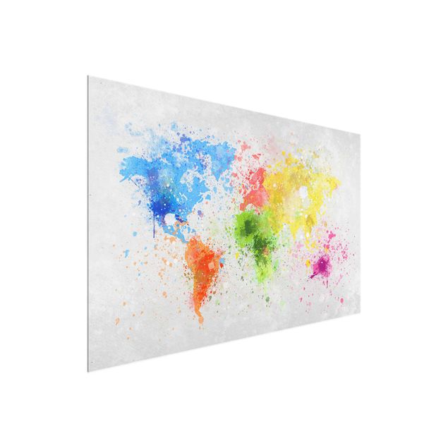 Tableau ville Splodges colorés Carte du monde