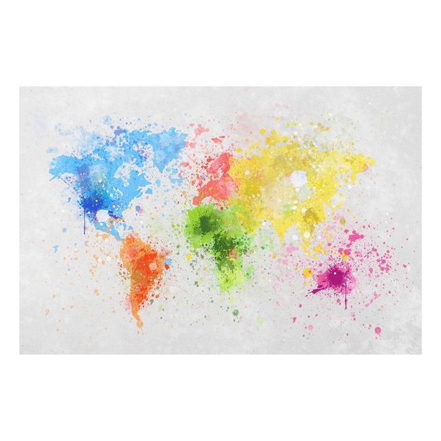 Tableaux multicolore Splodges colorés Carte du monde