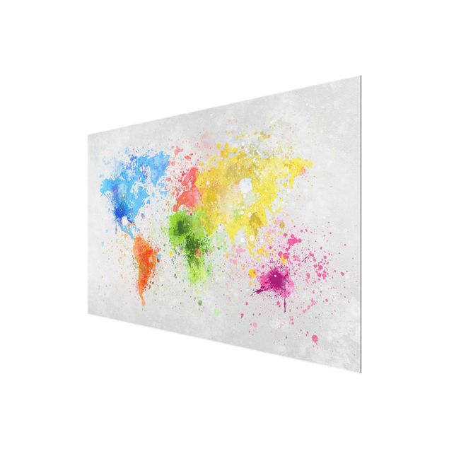 Tableaux Splodges colorés Carte du monde