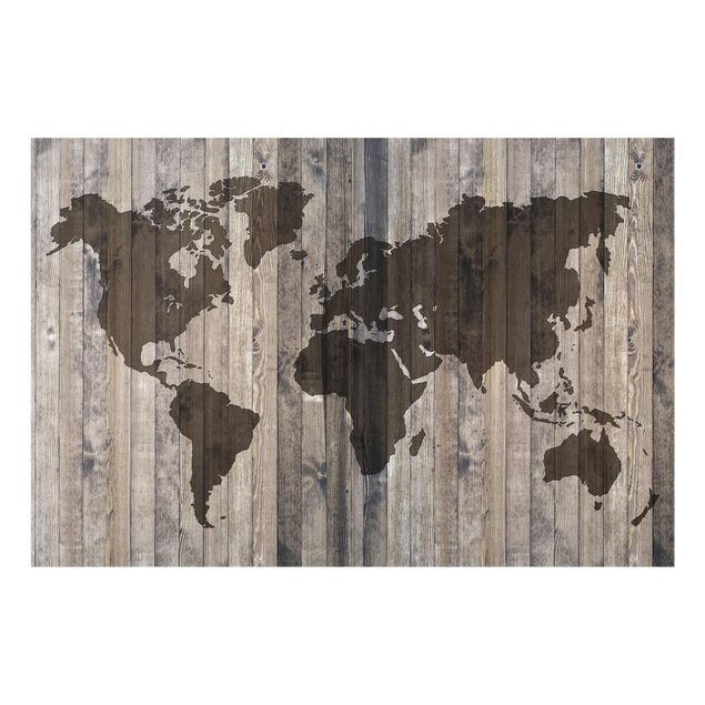 Tableau décoration Carte du monde en bois
