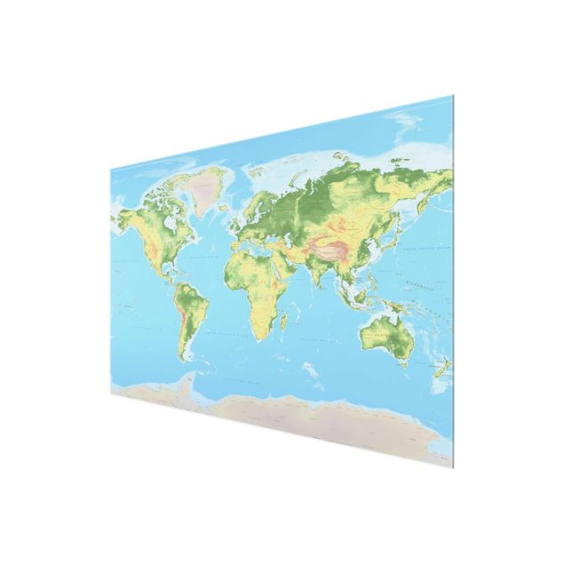 Tableaux muraux Carte du monde physique