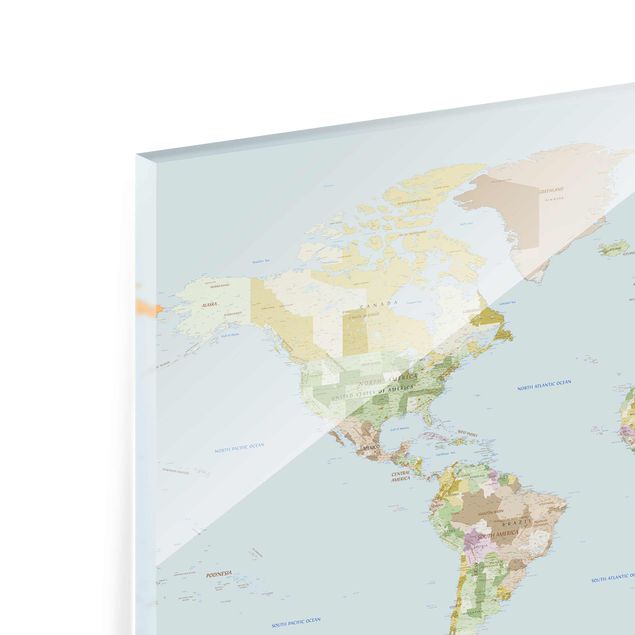 Tableau en verre - Political World Map