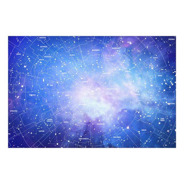 Tableau ton bleu Carte des Constellations Stelar