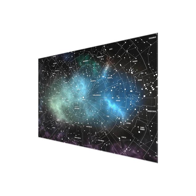 Tableaux muraux Carte des Constellations Stellaires Nébuleuse Galactique