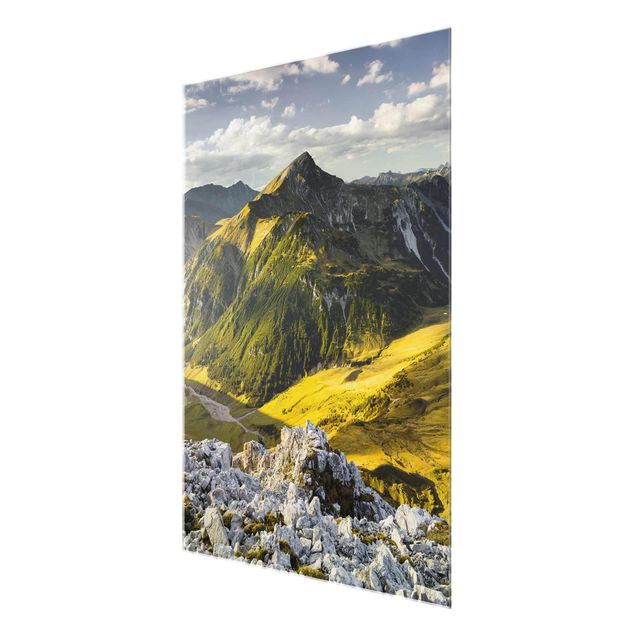 Tableau deco nature Montagnes et vallée des Alpes Lechtal au Tyrol