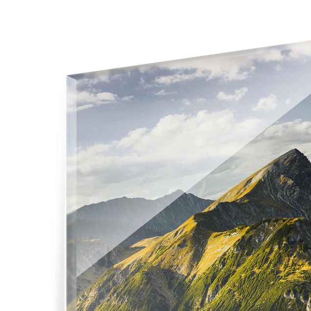 Tableau verre paysage Montagnes et vallée des Alpes Lechtal au Tyrol