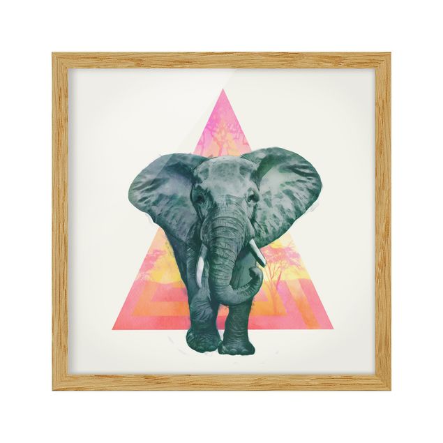 Tableaux moderne Illustration Elephant Front Triangle Painting