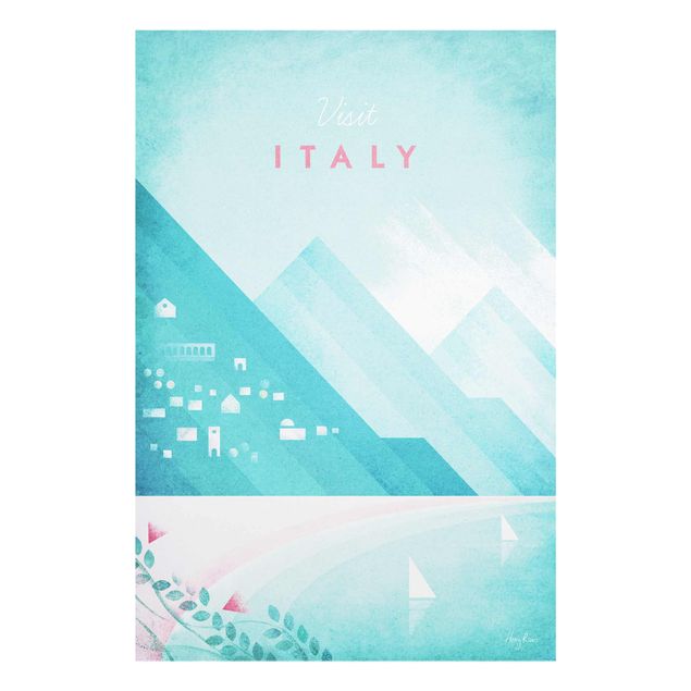 Tableau verre montagne Poster de voyage - Italie