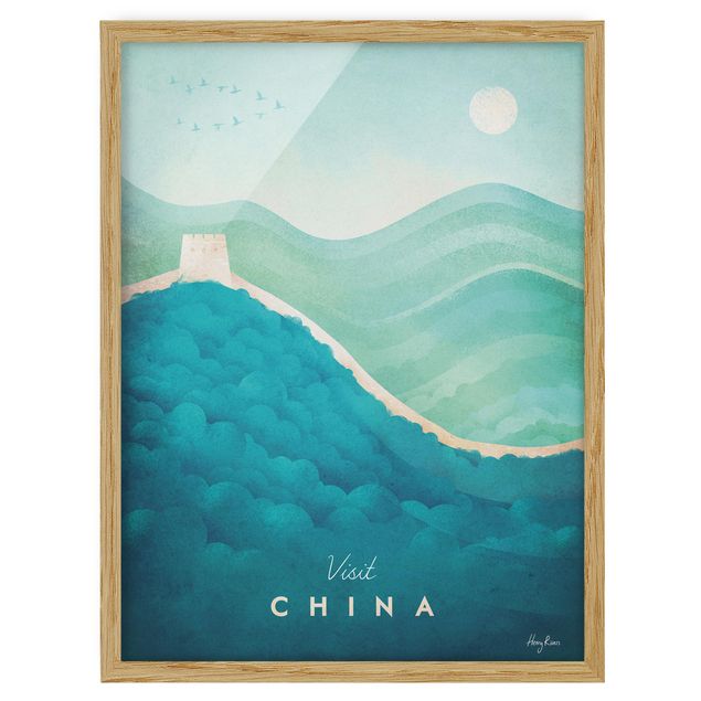 Tableau style vintage Poster de voyage - Chine