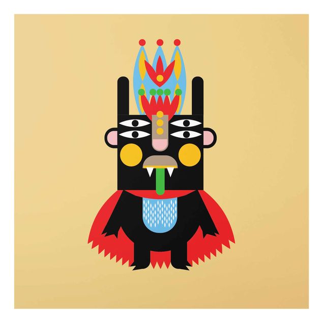 Tableau multicolore Collage monstre ethnique - Roi