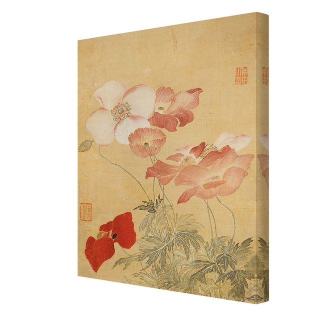 Tableau fleurs Yun Shouping - Coquelicot