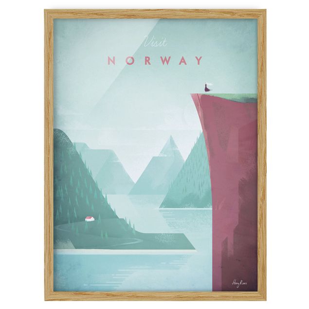 Tableau ville Poster de voyage - Norvège