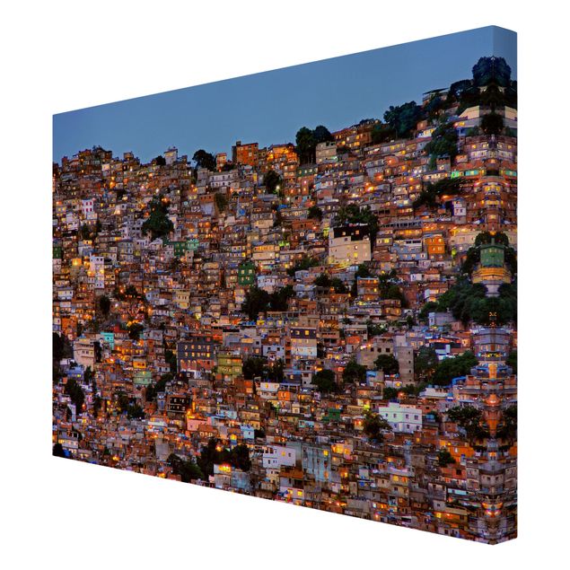 Tableau marron Coucher de soleil dans une favela de Rio de Janeiro