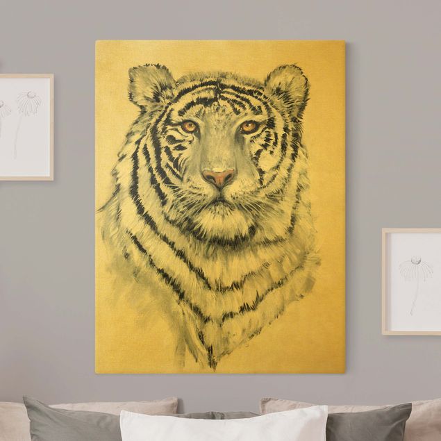 Tableaux modernes Portrait Tigre Blanc I