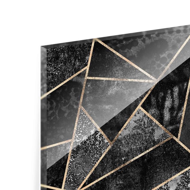 Tableaux de Elisabeth Fredriksson Triangles gris dorés