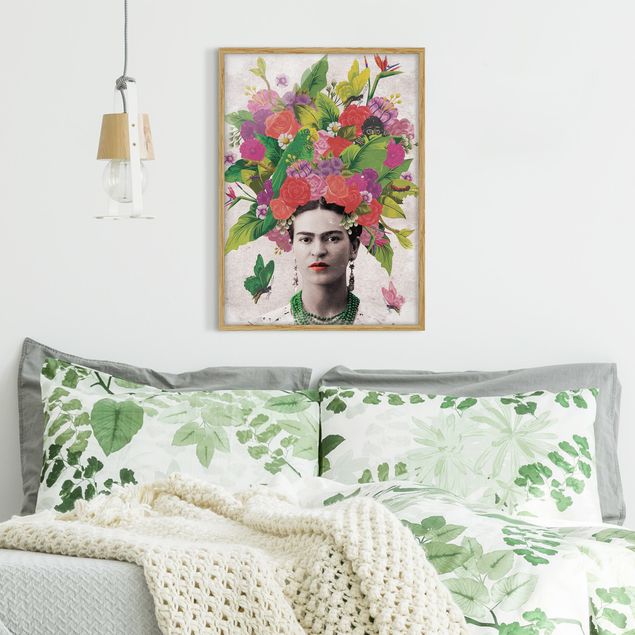Affiches encadrées fleurs Frida Kahlo - Portrait de fleurs
